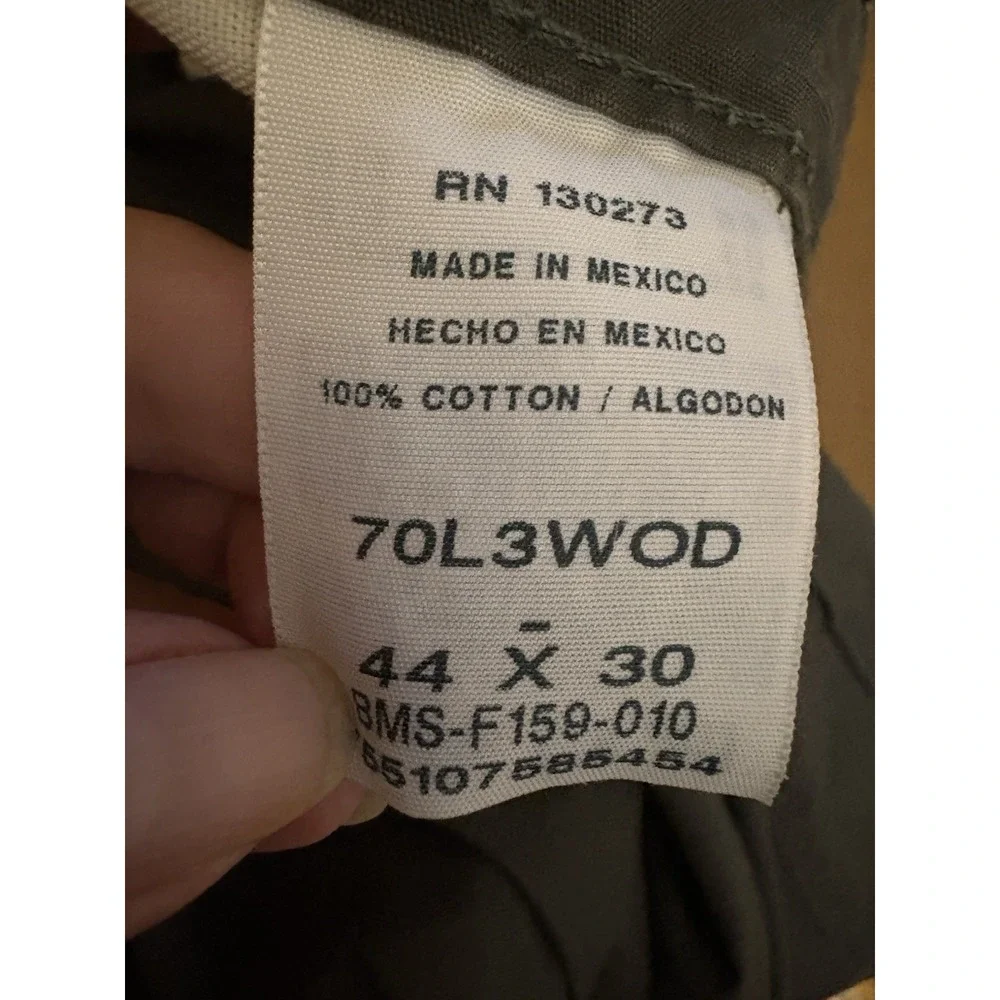 Wrangler Cargo Pants Men's 44x30 Olive Green 100% Cotton Utility Outdoor Work